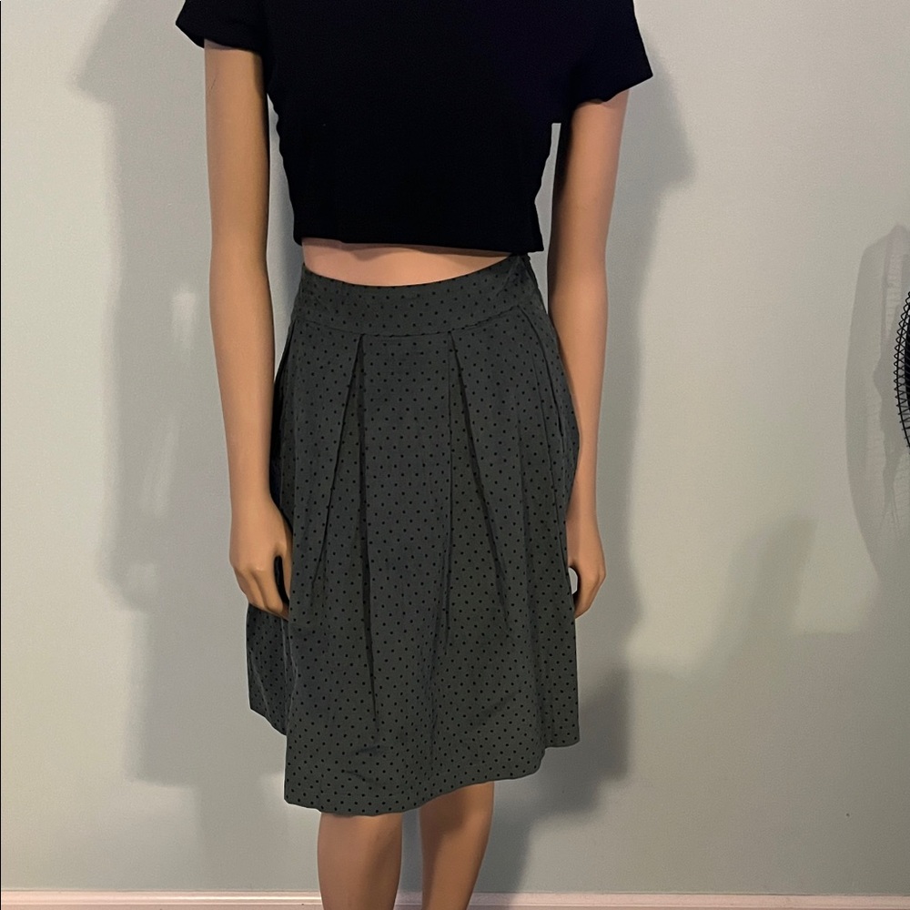 Circus Green and Navy Polka Dot Corduroy Skirt